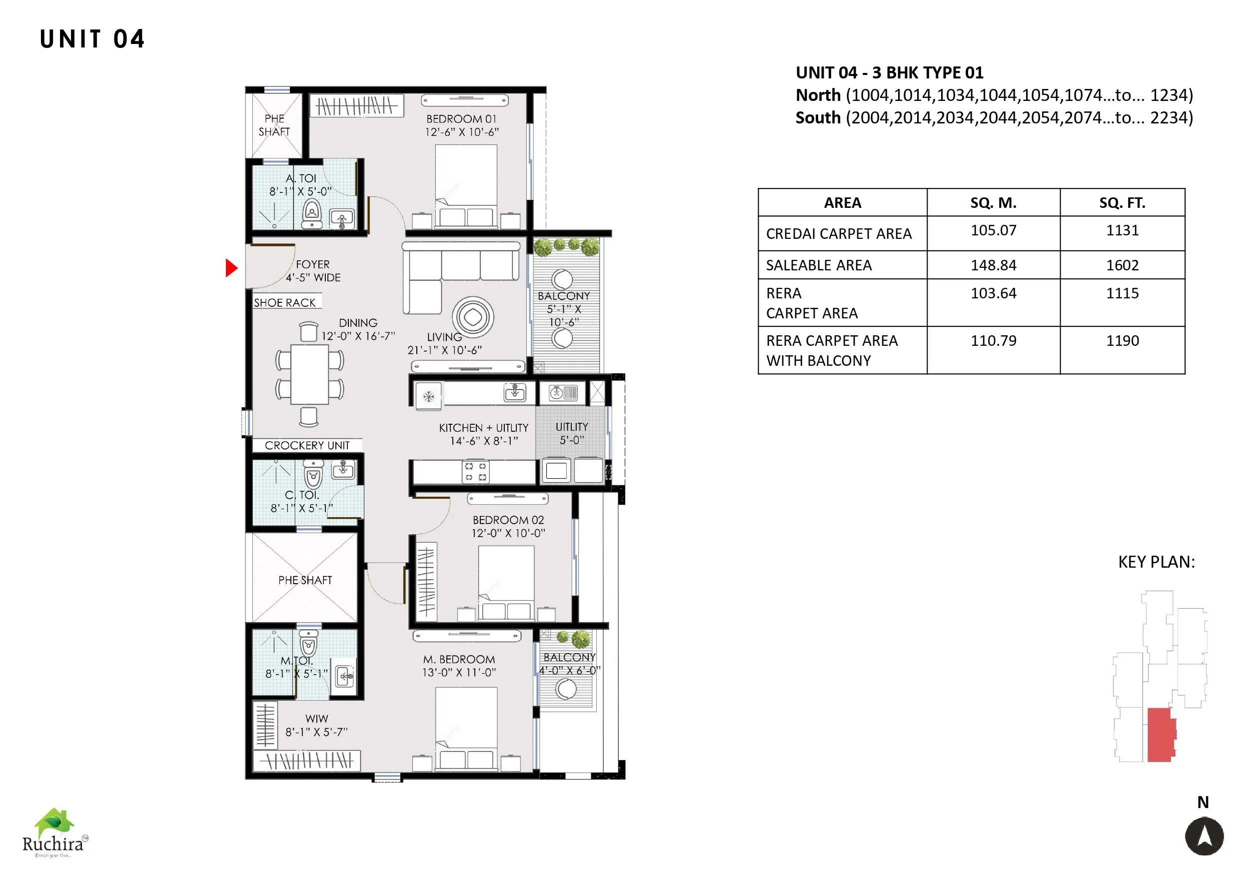 3 BHK Floor Plan